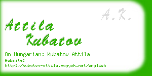 attila kubatov business card